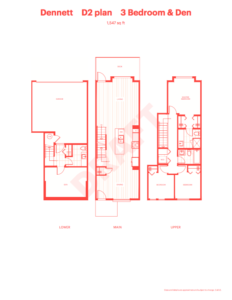 Dennett D2 3 Bedroom and Den Victoria by Mosaic Floor Plan