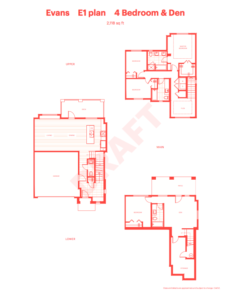 Evans E1 4 Bedroom and Den Victoria by Mosaic Floor Plan