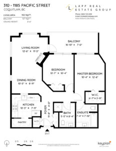 Krista Lapp Coquitlam Realtor #310 1185 Pacific St Floorplan
