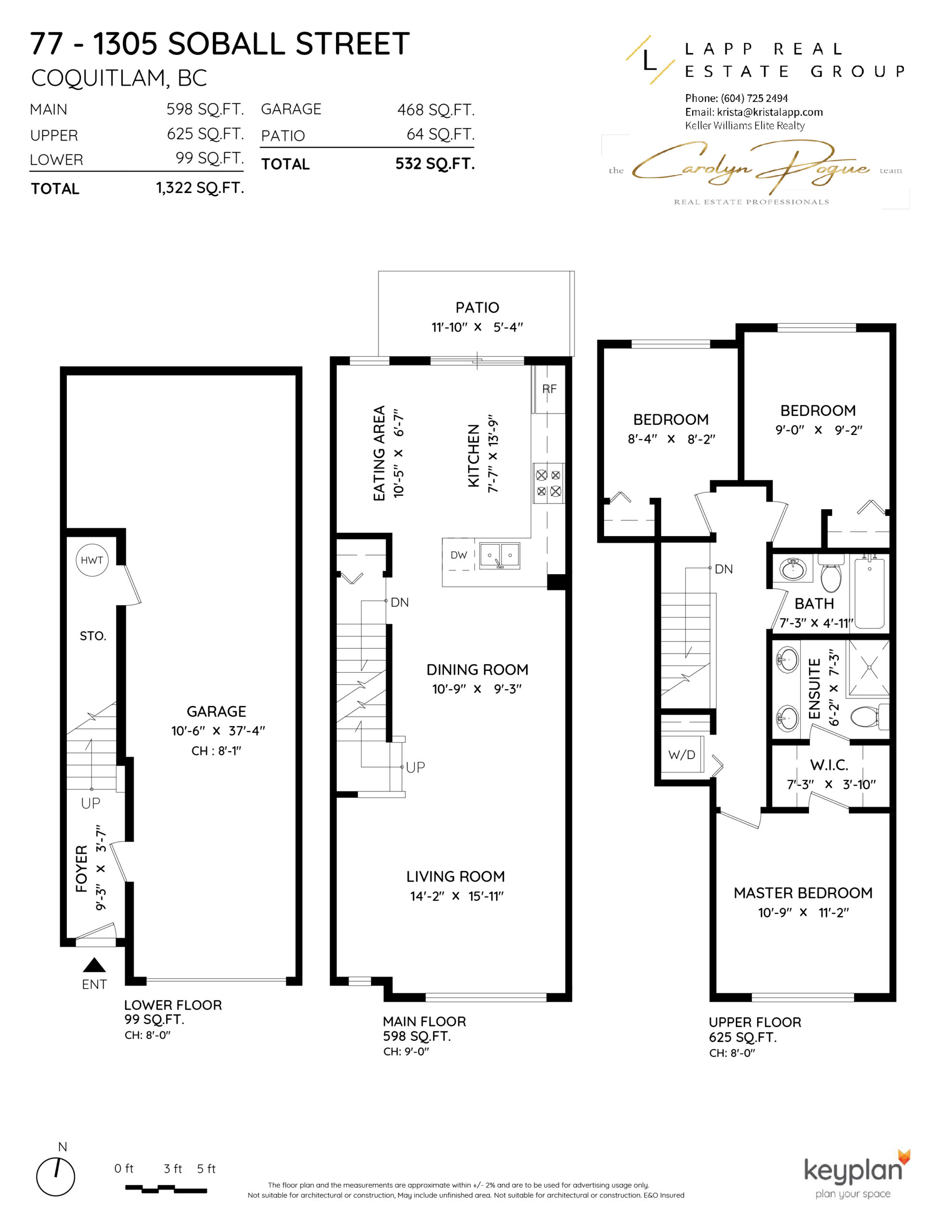 Krista Lapp Top Burke Mountain Coquitlam Realtor Unit 77 1305 Soball Street Coquitlam BC Floor Plan
