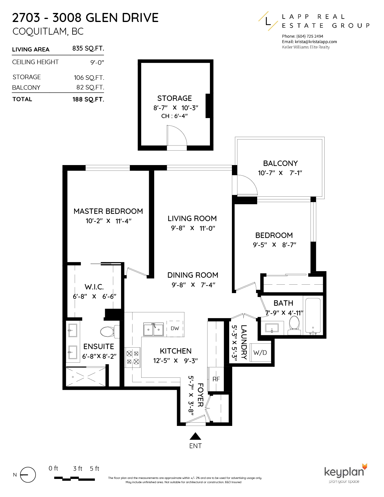 Coquitlam Realtor Krista Lapp 2703 3008 Glen Dr Coquitlam-Floor Plan Layout2-01